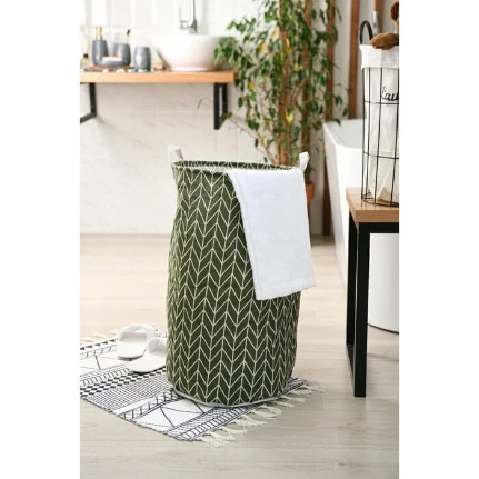 Фото для Корзина для белья «Зигзаг», 35?35?60 см, зелёная