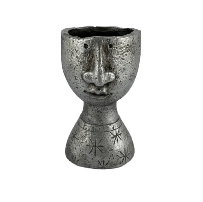 Кашпо - ваза "Голова" 18 см, серебро 1 сорт, 9216095
