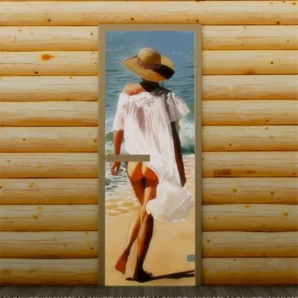 Фото для Дверь для бани и сауны "Морской отдых", 190 х 67 см, с фотопечатью 6 мм Добропаровъ, 3388653