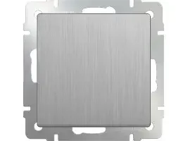 Фото для Выключатель Werkel одноклавишный серебряный рифленый WL09-SW-1G