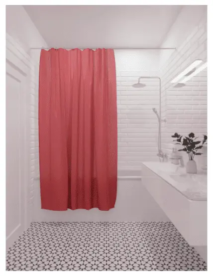 Штора для ванной комнаты 180х200см PEVA красная