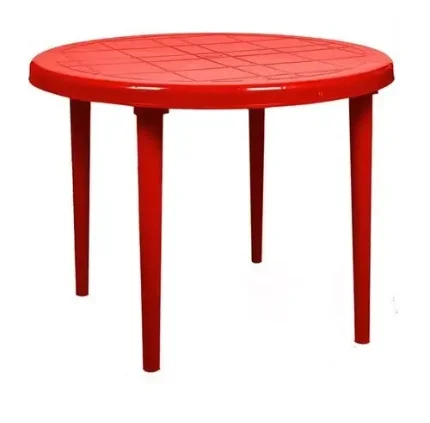 Стол круглый красный диаметр 900мм пластиковый