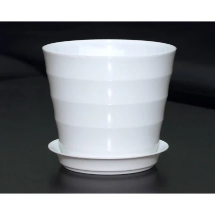 Фото для Горшок Лаура с поддоном 0,7л белый