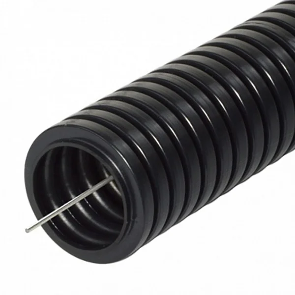 Гофрированная труба D20 мм, ПВХ для кабеля, черная