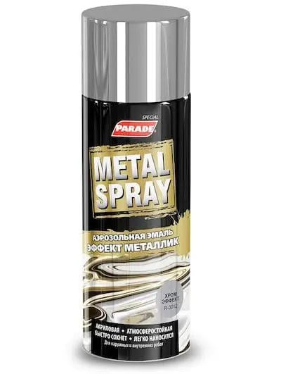 Эмаль PARADE Metal Spray Paint, хром, 520 мл