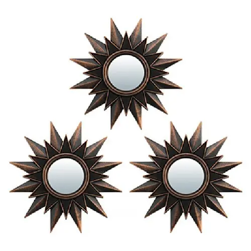 Комплект декоративных зеркал QWERTY Лилль, бронза, 3 шт, диаметр 8 см 74050