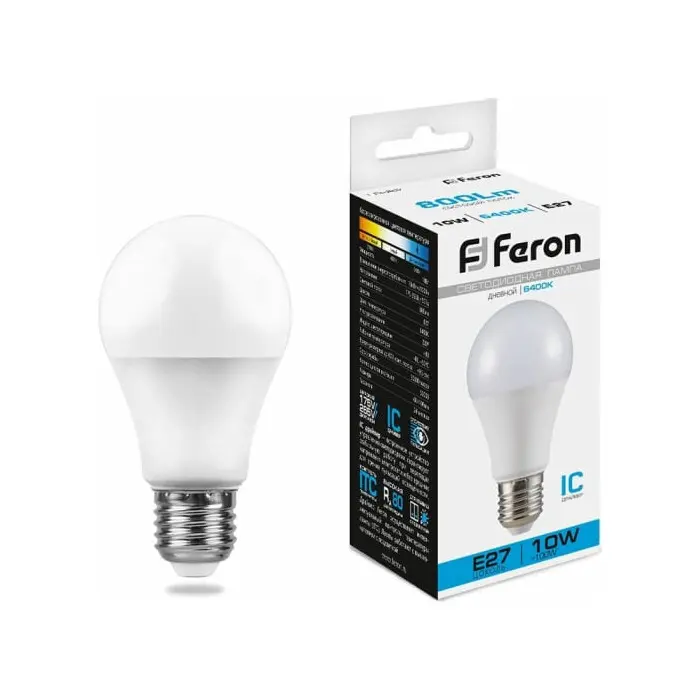 Лампа светодиодная Feron LB-92 Шар E27 10W 6400K 220V