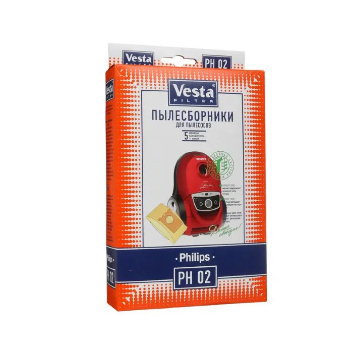 Мешки-пылесборники Vesta filter PH 02 для пылесосов PHILIPS, 5 шт