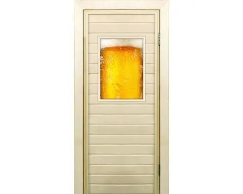 Дверь для бани со стеклом (40х60), 180?70см, коробка из осины