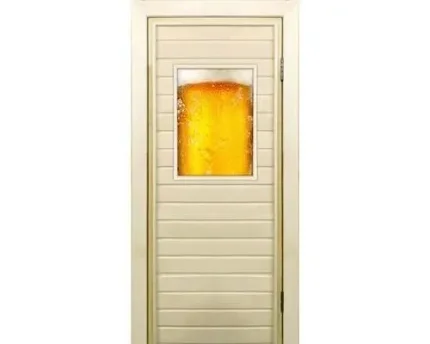 Фото для Дверь для бани со стеклом (40х60), 180?70см, коробка из осины