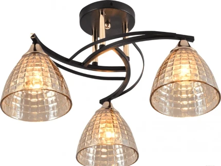 Фото для Светильник AU11005/3 BK+FGD, черный+французское золото, Е27 3х60W