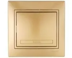 Выключатель Lezard МИРА одноклавишный металлик золото со вставкой 701-1313-100