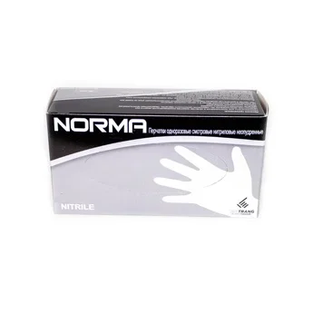 Перчатки текстурированные неопудренные нитриловые XL черные NORMA 45 пар.