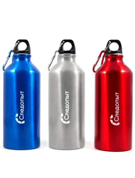 Фото для Бутылка питьевая "Следопыт"алюм. с карабином 600мл