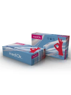 Перчатки нитриловые смотровые MediOK, размер XS Красные 50 пар