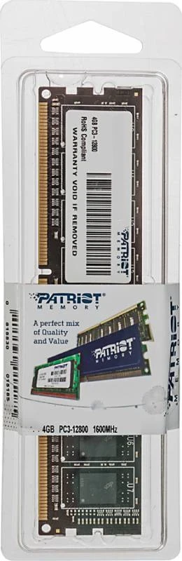 Фото для Память DIMM DDRIII 4Gb 1600Mhz Patriot PSD34G16002 PC3-12800 CL11 DIMM 240-pin