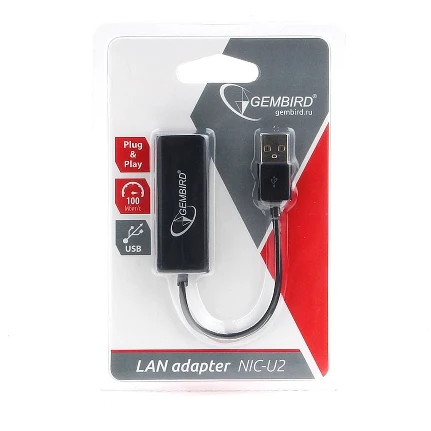 Фото для Сетевая Карта (USB 2.0) Gembird NIC-U2 45 1x100 Мбит/сек