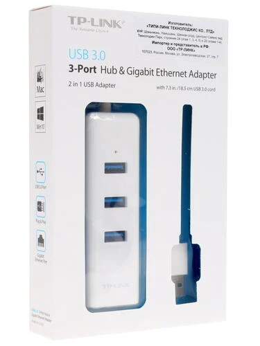 Фото для Сетевая Карта (USB 3.0) TP-LINK UE330 + USB3.0 HUB 3-port