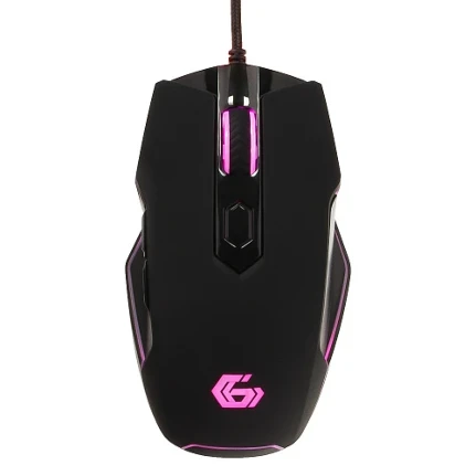Фото для Мышь игровая Gembird MG-740, USB, черный, сенсор Avago, 4000 DPI, 5 кнопок+колесо-кнопка, сменные ножки, подсветка 16млн. цветов