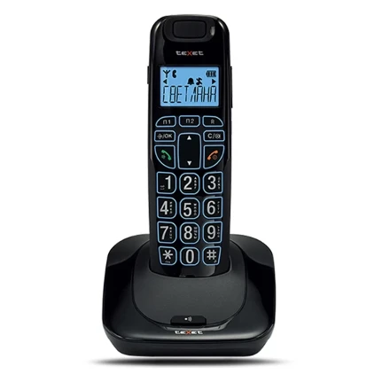 Фото для Телефон беспроводной teXet TX-D7505А установка \x3A настольная; DECT (1880-1900 МГц); ЖК дисплей \x3A поиск трубки, спикерфон, т