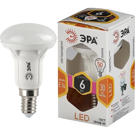 Фото для Лампа светодиодная ЭРА LED smd R50-6w-827-E14