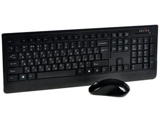 Фото для Клавиатура + мышь беспроводная Oklick 240M WHITE, 2.4ГГц Nano Receiver USB, мышь оптическая 1000 dpi, 3хААА, индикатор разряда б