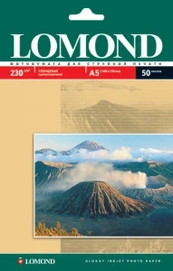 Фото для БУМАГА ДЛЯ СТРУЙНОЙ ПЕЧАТИ А5 14,8*21СМ LOMOND ГЛЯНЦЕВАЯ ОДНОСТОРОННЯЯ 230Г/М² 50 ЛИСТОВ