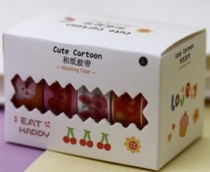 Фото для НАБОР ДЛЯ ТВОРЧЕСТВА ЛЕНТА КЛЕЙКАЯ ДЕКОРАТИВНАЯ "CUTE CARTOON EAT" WHITE 15ММх2М 