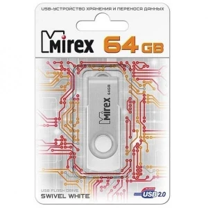 Фото для КАРТА ПАМЯТИ MIREX 64GB SWIVEL WHITE