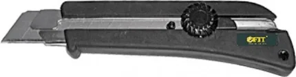 Нож технический 25 мм усиленный, вращающийся прижим, черный//FIT