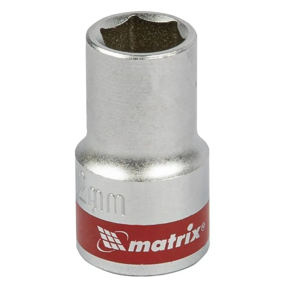 Головка торц, 12 мм, 6-гр, CrV 1/2", хром//MATRIX