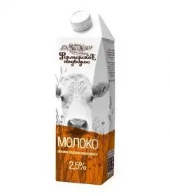Молоко Фермерское 1л 2.5% Хладокомбинат ТДА*12 БЗМЖ
