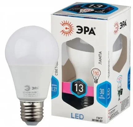 Лампа светодиодная LED A60-13w-840-E27 (белый свет)