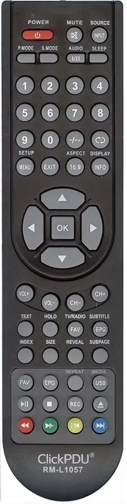 Фото для Пульт универсальный ClickPDU RM-L1057 (Polar, Izumi, Shivaki, DNS, Orion, BBK, Akira, Supra, Rolsen, Saturn)