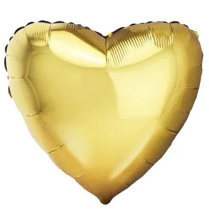 Шар фольгированный "Сердце металлик Gold" 18