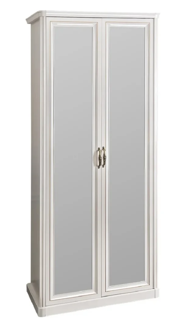 Шкаф "НАТАЛИ" 2-дверный с зеркалом белый глянец