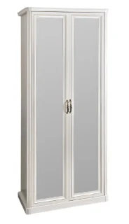 Фото для Шкаф "НАТАЛИ" 2-дверный с зеркалом белый глянец