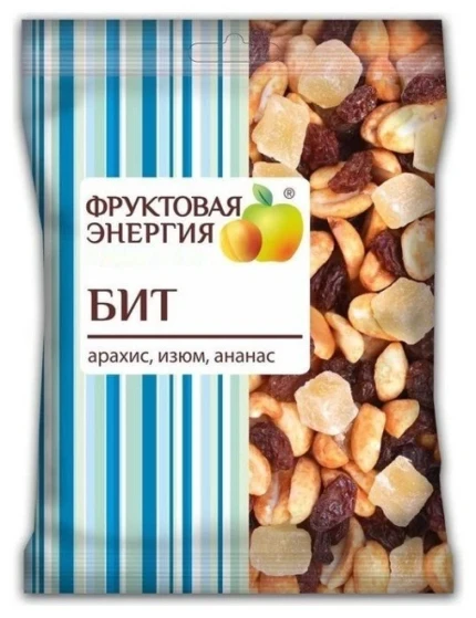 Фото для Смесь фруктовая Бит 55г ананас/изюм/арахис*24