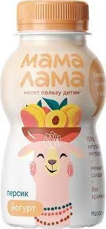Фото для Йогурт питьевой Мама Лама 2,5% 200гр персик*6