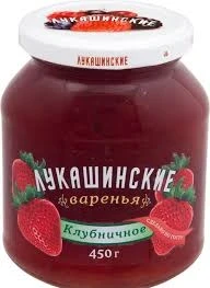 Фото для Варенье Лукашинские 450гр Клубничное ст/б*6