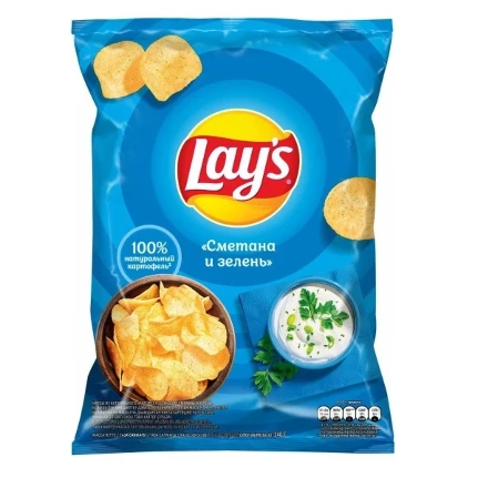 Фото для Чипсы Лейз 140г Сметана Зелень*19