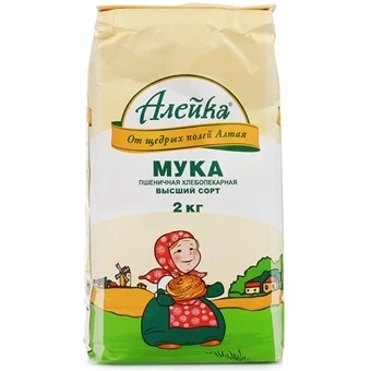 Фото для Мука Алейка 2кг пшеничная в/с Алтай*6