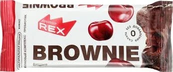 Фото для Пирожное протеиновое Протеин Рекс 50гр Брауни вишневое*12