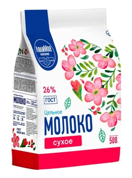 Фото для Молоко сухое Любимо ГОСТ цельное 26% 500гр БЗМЖ м/у*8 Россия