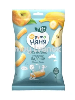 Фото для Кукурузные палочки ФрутоНяня 20гр Яблоко/Банан*9