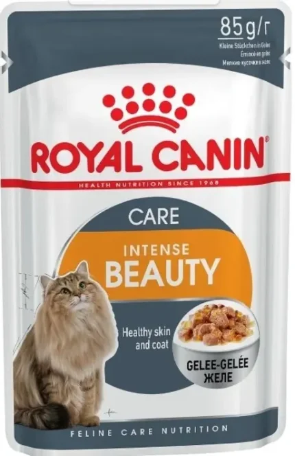 Фото для Royal Canin Intense Beauty влажный корм для поддержания красоты шерсти кошек в желе, 85 г