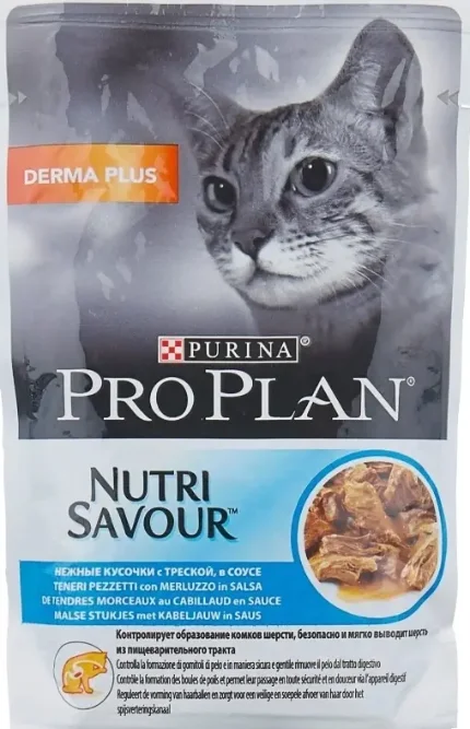 Pro Plan Elegant м/п д/ взрослых кошек для здоровья кожи и шерсти с треской, в соусе, 85 г