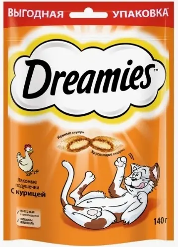 Dreamies (Дримис) Лакомство для кошек с курицей, 140г