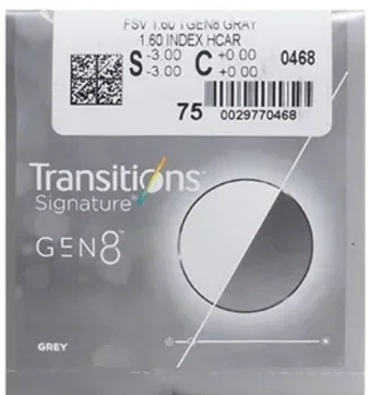 Фотохромные линзы Transitions GEN8 1,60 SHMC Brown/Grey Материал MR-8 + Transitions 8 (США)