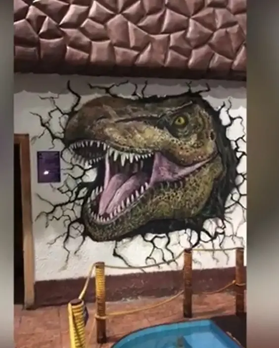 Рисунки на стенах: "Оформление стены в Аквапарке ПЛАЗА"